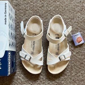Birkenstock white Rio sandals.  New in box. Size 39.